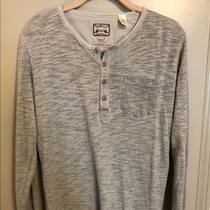 Diesel Henley Slim Fit Long Sleeve Grey